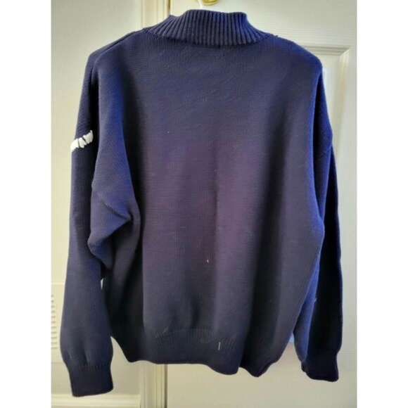 Le Moda Womens Navy Blue Handloomed pearl Embellished Sweater size XL Vintage - Picture 4 of 4